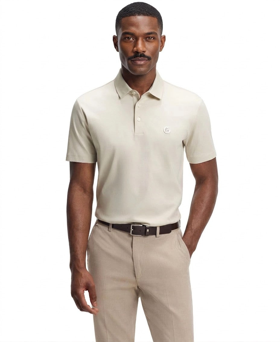 Boss By Hugo Boss Mercerized Cotton Double B Monogram Polo Shirt — image 1