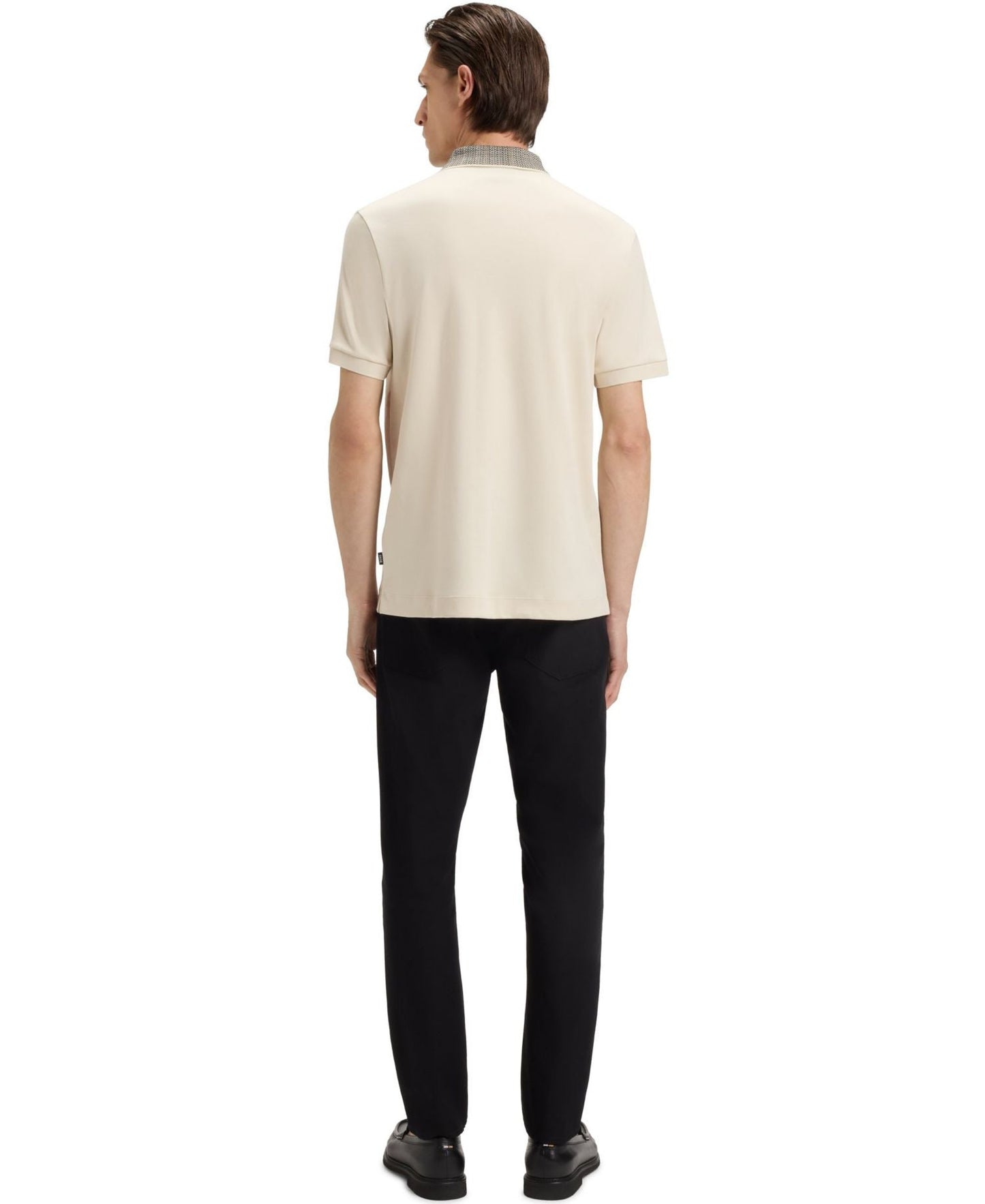 Boss By Hugo Boss Patterned Collar Pima Cotton Polo Shirt — image 2