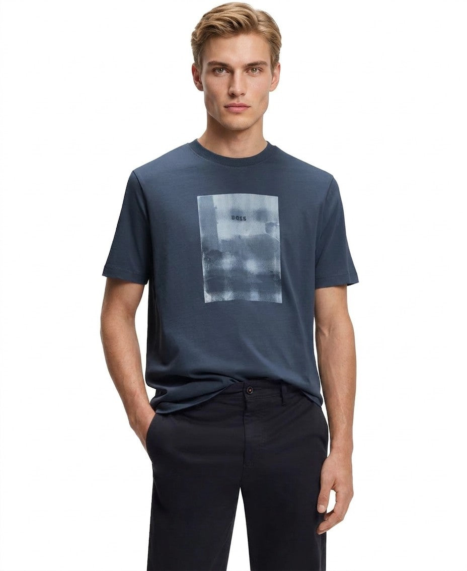 Boss By Hugo Boss Printed Artwork Cotton Jersey T-Shirt — image 1
