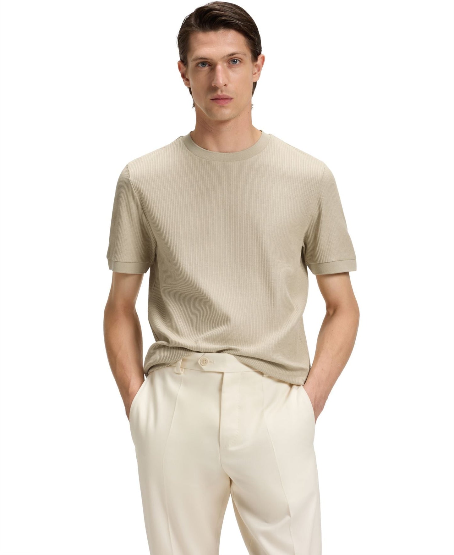 Boss By Hugo Boss Regular Fit Structured Cotton T-Shirt — image 1