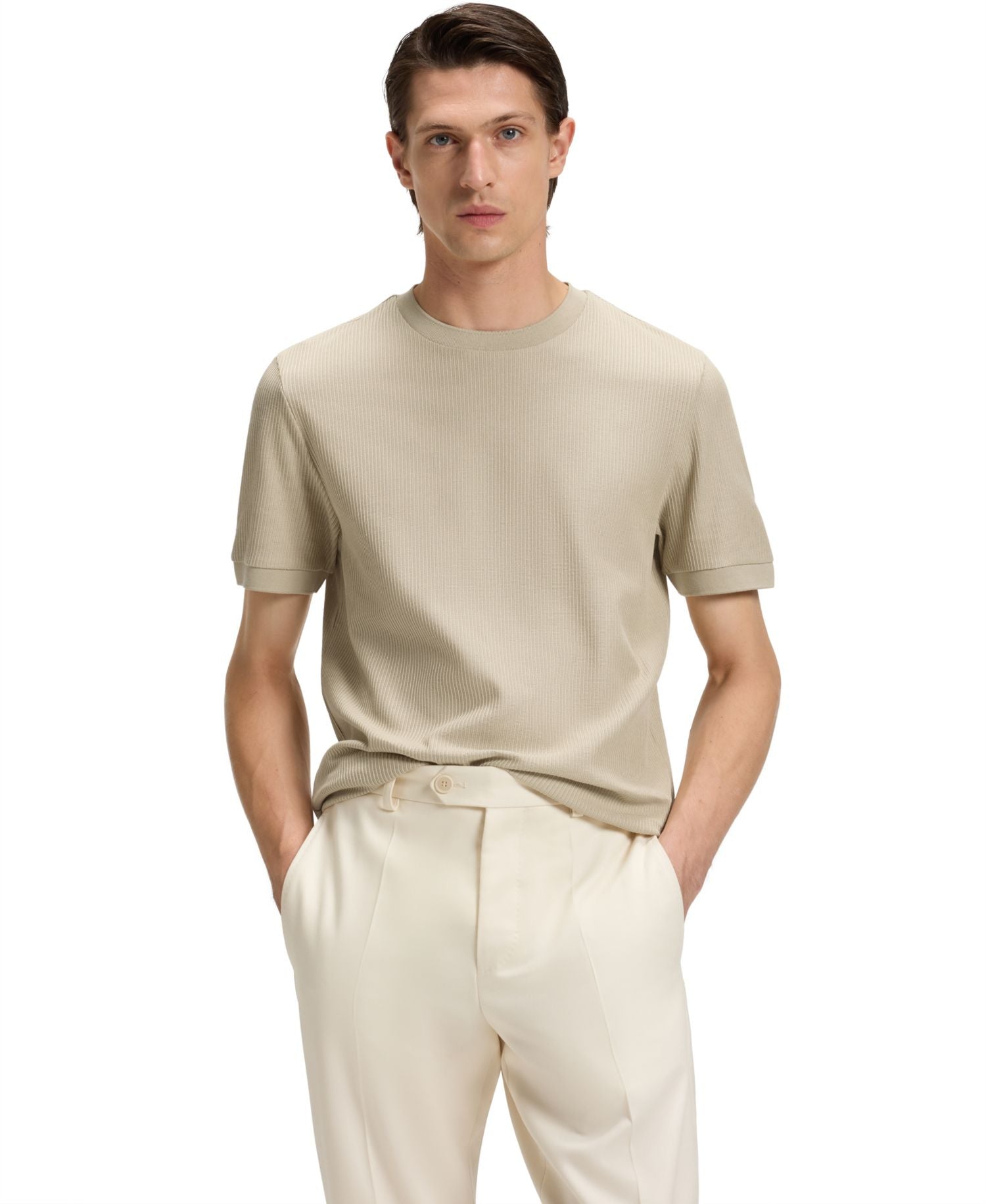 Boss By Hugo Boss Regular Fit Structured Cotton T-Shirt — image 1