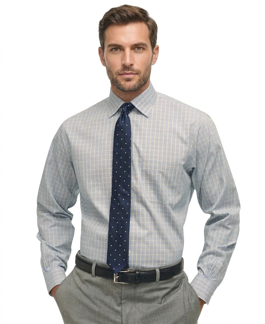 Brooks Brothers Regular Fit Navy Check Dress Shirt — image 1