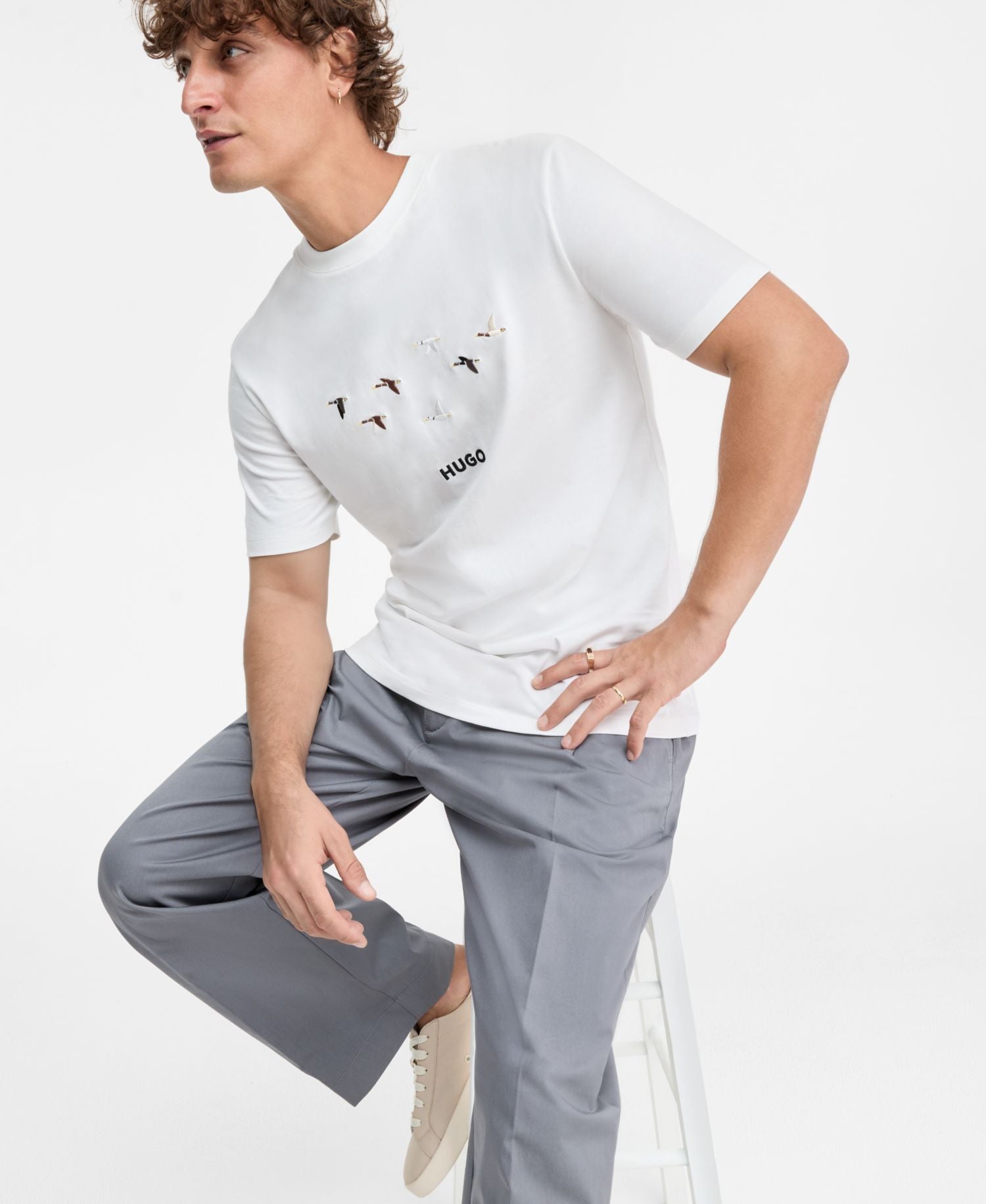 Hugo Boss Dugolini Short Sleeve Embroidered Logo Birds T-Shirt — image 4
