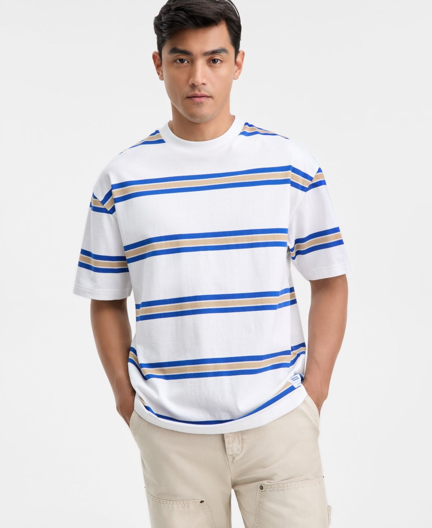 Hugo Boss Nolisto Relaxed Fit Short Sleeve Striped Crewneck T-Shirt — image 1