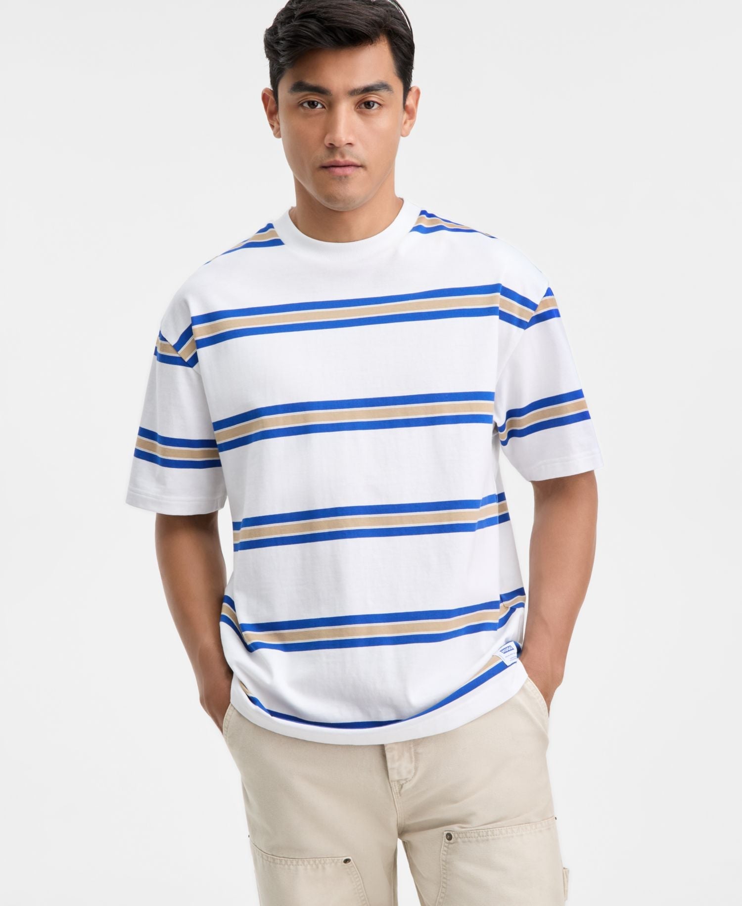 Hugo Boss Nolisto Relaxed Fit Short Sleeve Striped Crewneck T-Shirt — image 1