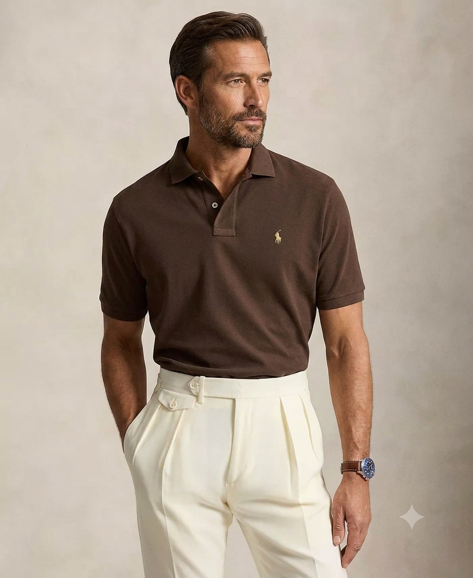 Polo Ralph Lauren mesh polo (Brown)