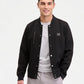 Karl Lagerfeld Textured Varsity Zip Bomber Jacket — image 1