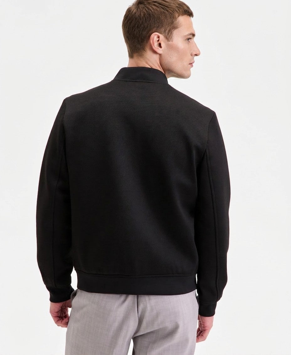 Karl Lagerfeld Textured Varsity Zip Bomber Jacket — image 2