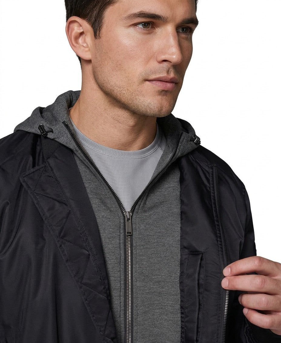 Karl Lagerfeld Paris Embroidered Signature Hooded Bomber — image 4