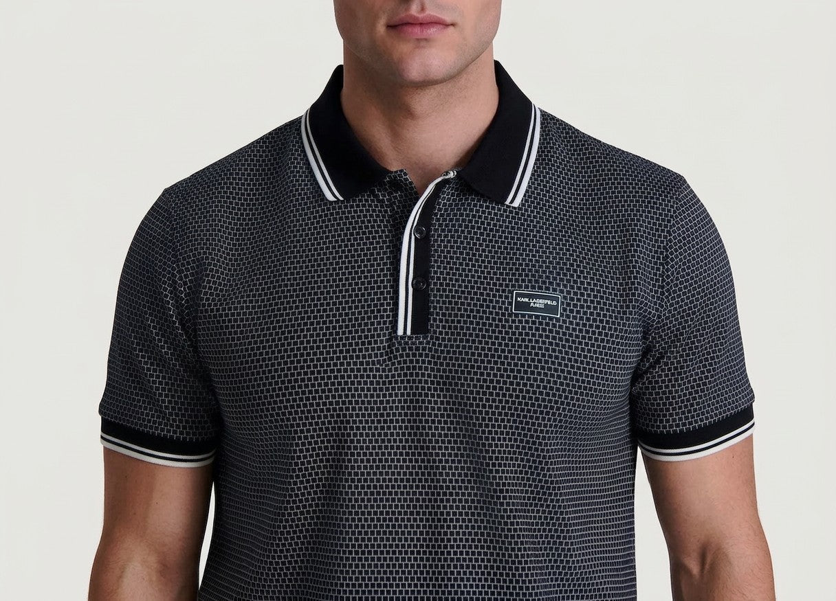 Karl Lagerfeld Paris Textured Performance Polo Shirt — image 2