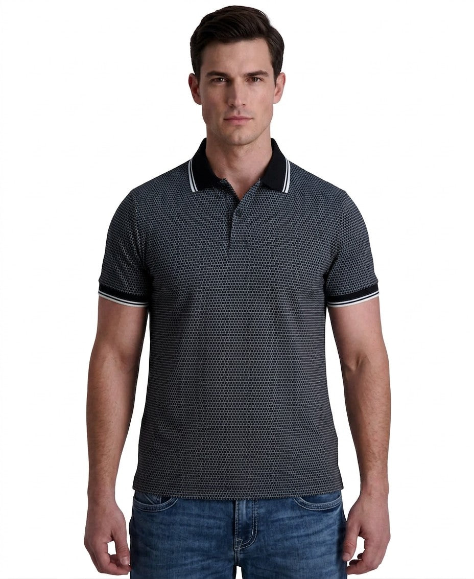Karl Lagerfeld Paris Textured Performance Polo Shirt — image 3
