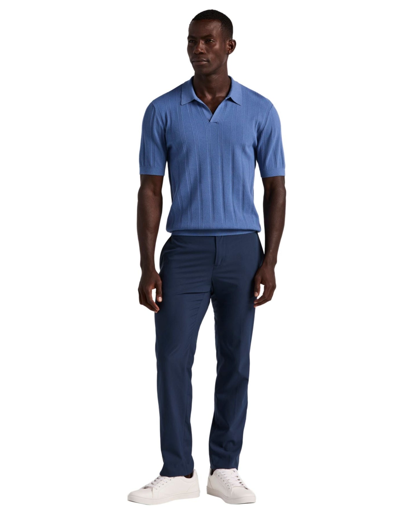 Perry Ellis Johnny Collar Stripe Polo Shirt — image 3