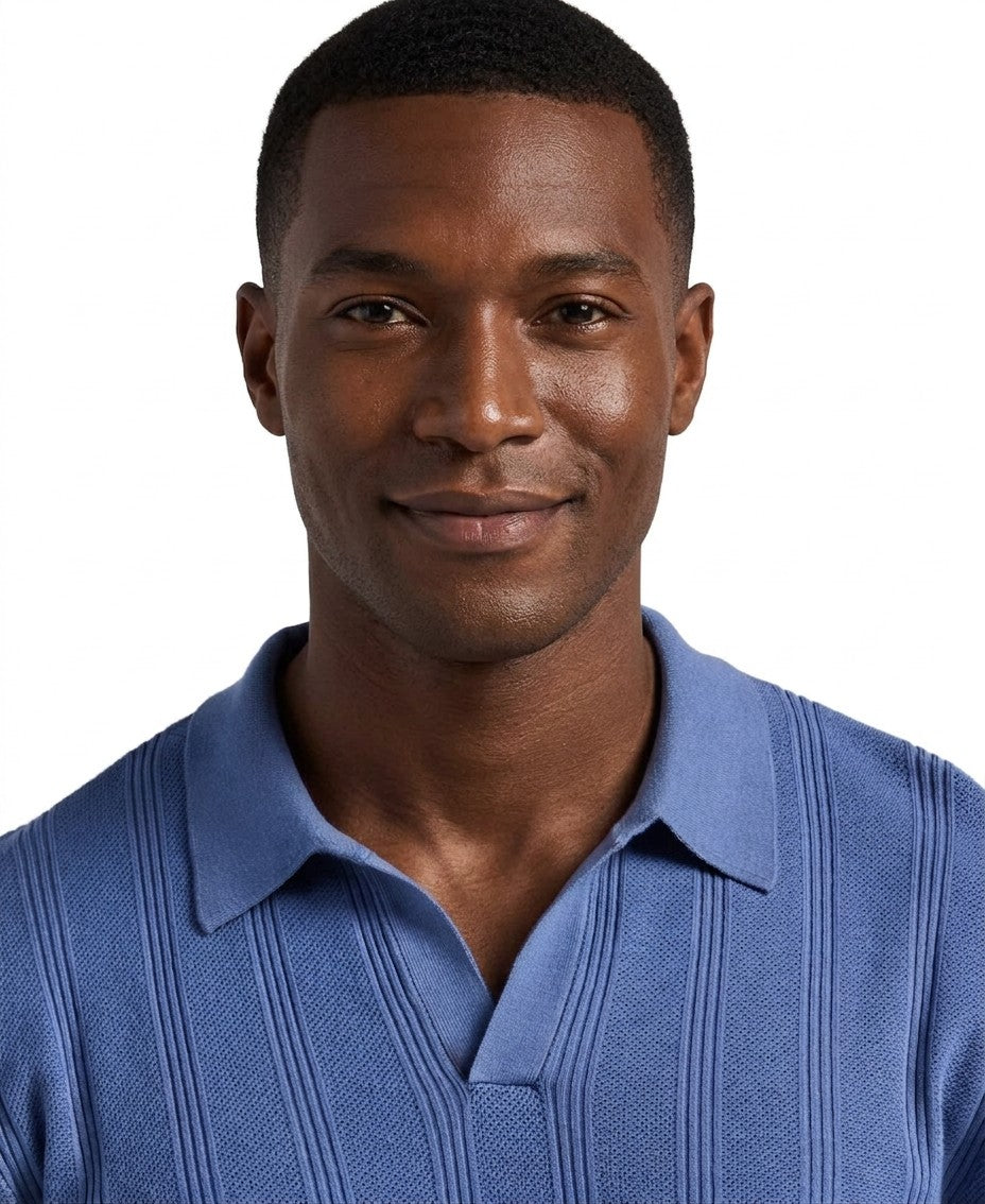 Perry Ellis Johnny Collar Stripe Polo Shirt — image 4