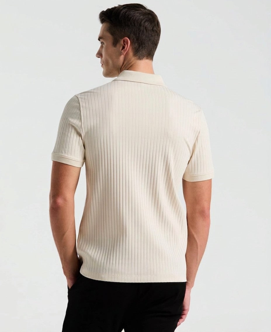 Perry Ellis Slim Fit Ribbed Knit 1 4 Zip Polo Shirt — image 4