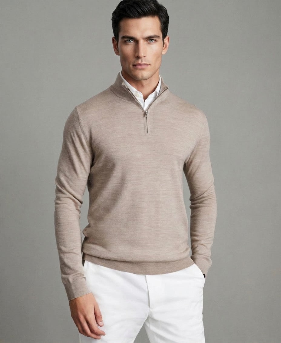 Reiss Merino Wool Half-Zip Funnel Neck Sweater — image 1