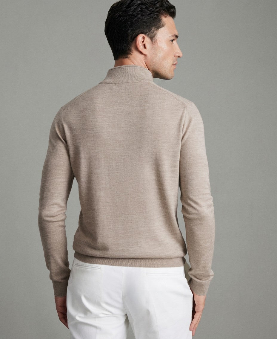 Reiss Merino Wool Half-Zip Funnel Neck Sweater — image 3