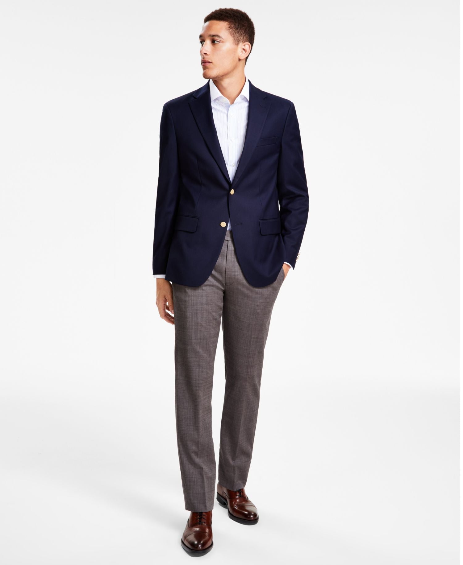Tommy Hilfiger Modern Fit Solid Navy Blazer — image 1