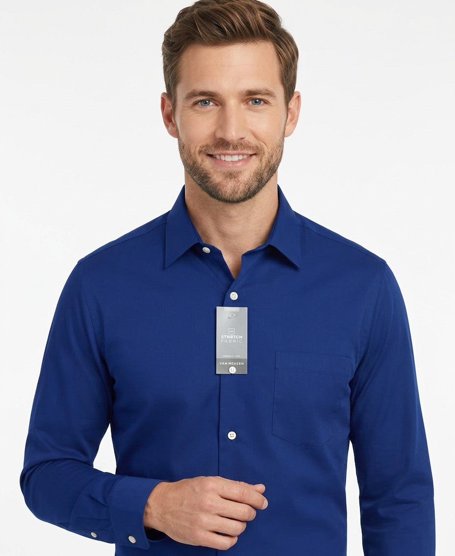 Van Heusen Fitted Stretch Wrinkle-Free Sateen Solid Dress Shirt — image 2